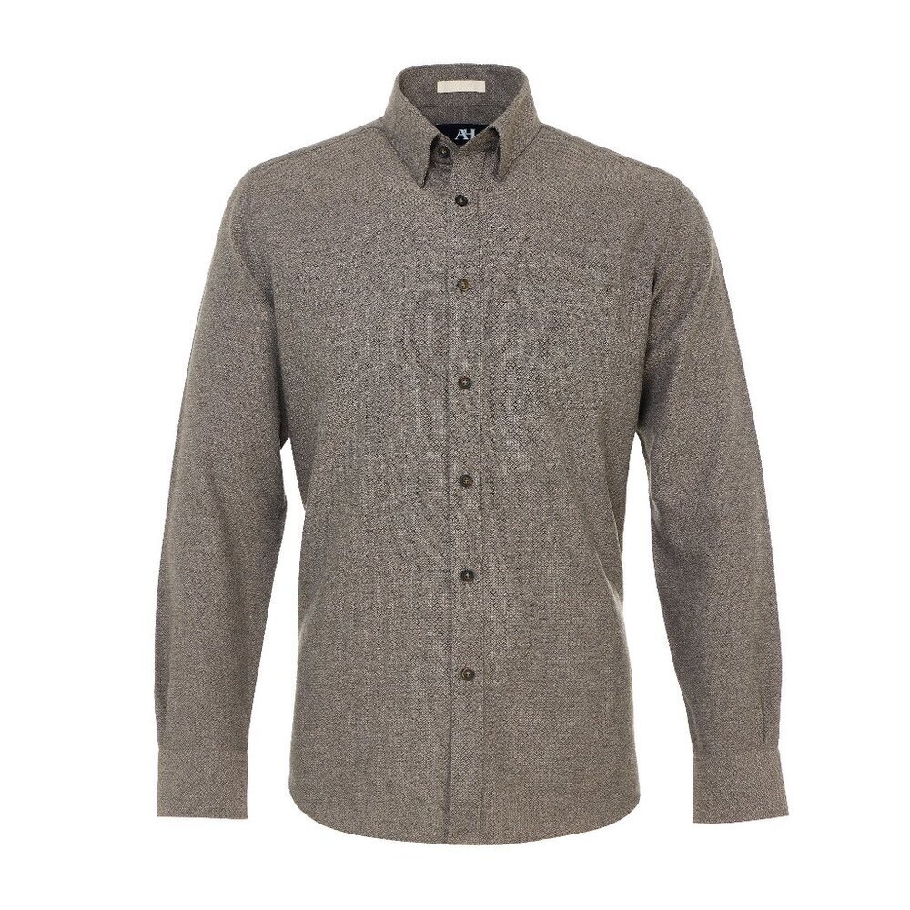 NWT Beige Brushed Flannel Shirt | Long Sleeve Button Up Men's Shirt